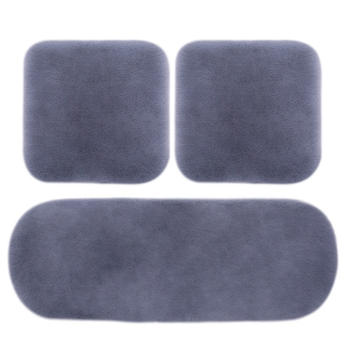 Car seat cushion winter plush three-piece set rabbit fur warm single-seat square cushion five-seat backrest warm seat cover free of binding