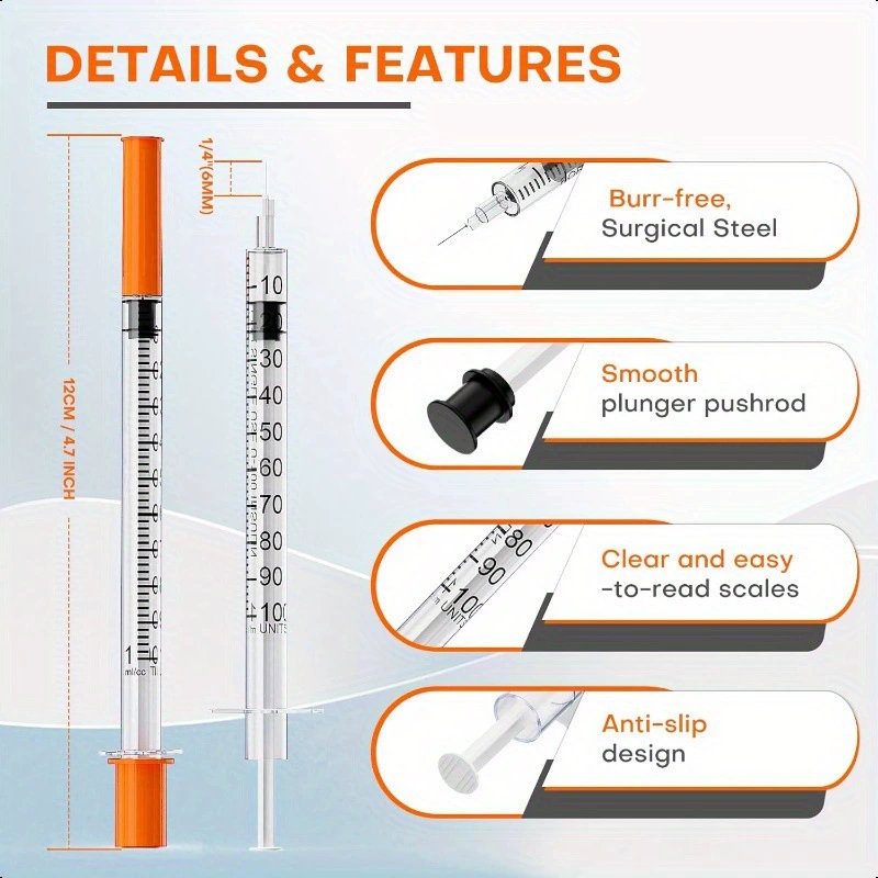 [2025新款跨境31G14''6mmU1001毫升毫升实验室注射器独立包装]