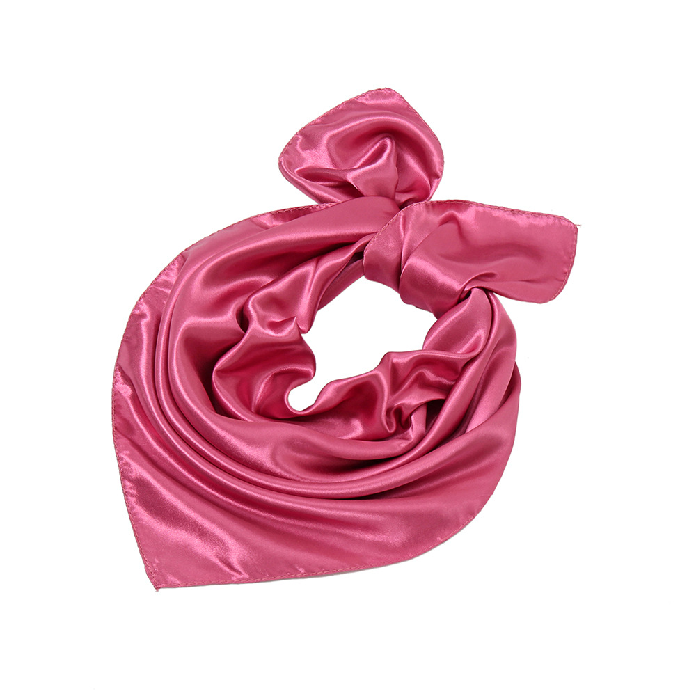 Women's Fashion Solid Color Satin Sewing Silk Scarves display picture 23