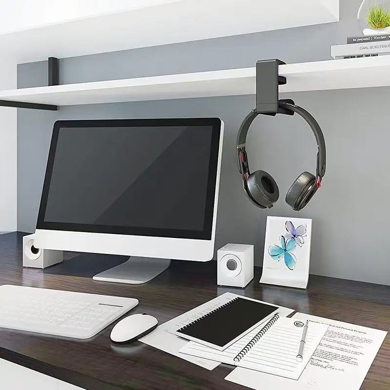 Cross-Border Clip-On 360-Degree Rotating Headphone Stand for Desk, Storage-Type Headphone Holder, No Installation Required