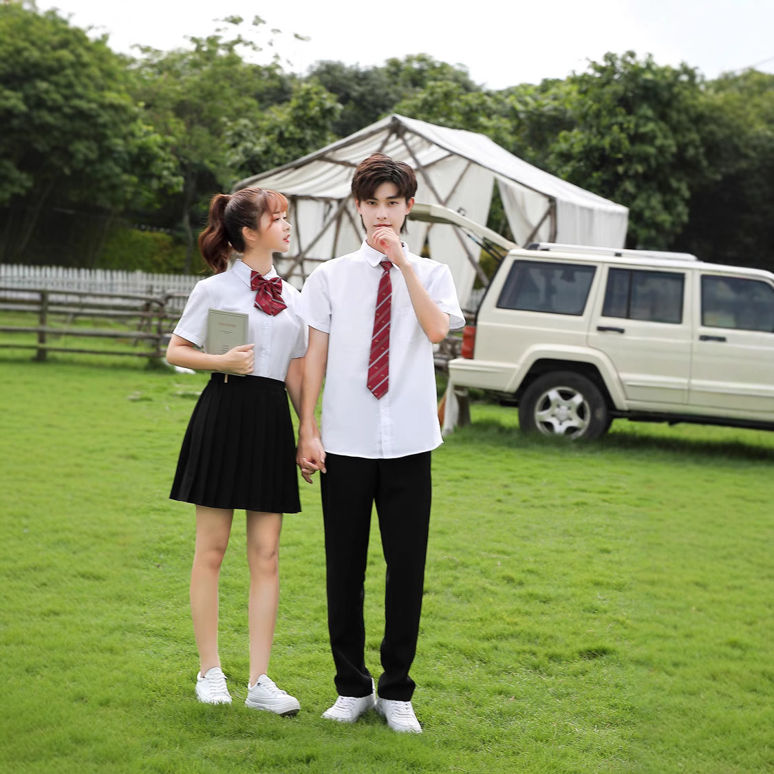 朗诵合唱演出服小学生初中生高中生运动会毕业班服校服套装学院风
