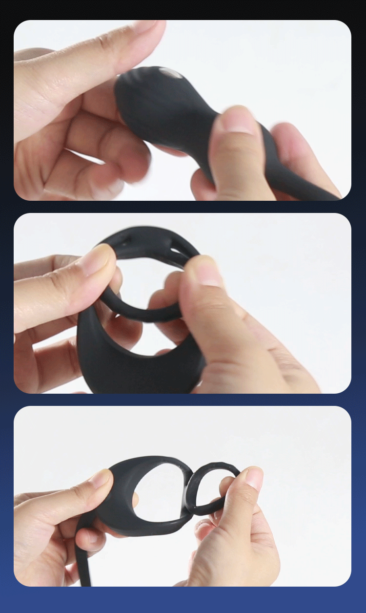 Remote-Controlled Vibrating Anal Plug with Scrotal Ring and Electric Shock Function — detail image 8