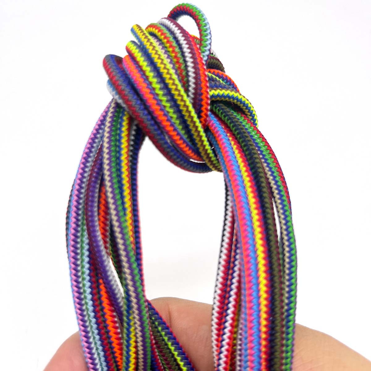 Spot 3 / 3.5mm tricolor ganchillo ropa antideslizante de alta elástica cuerda redonda elástica gruesa cuerda redonda costilla de látex