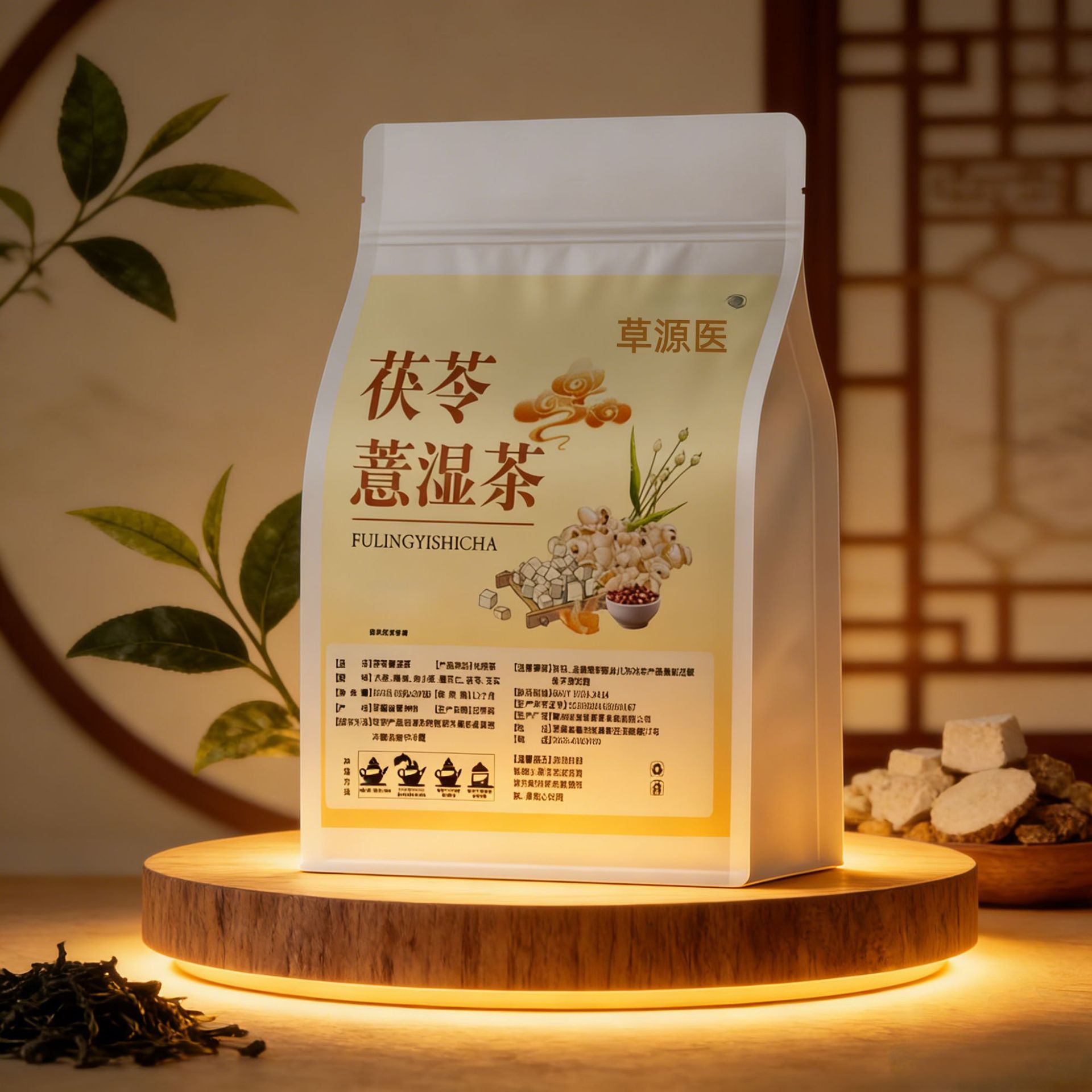 Poria Coix Barley Wellness Tea Fu Ling Yi Mi Cha 8g x 20 Bags Traditional Herbal Flower Tea overview