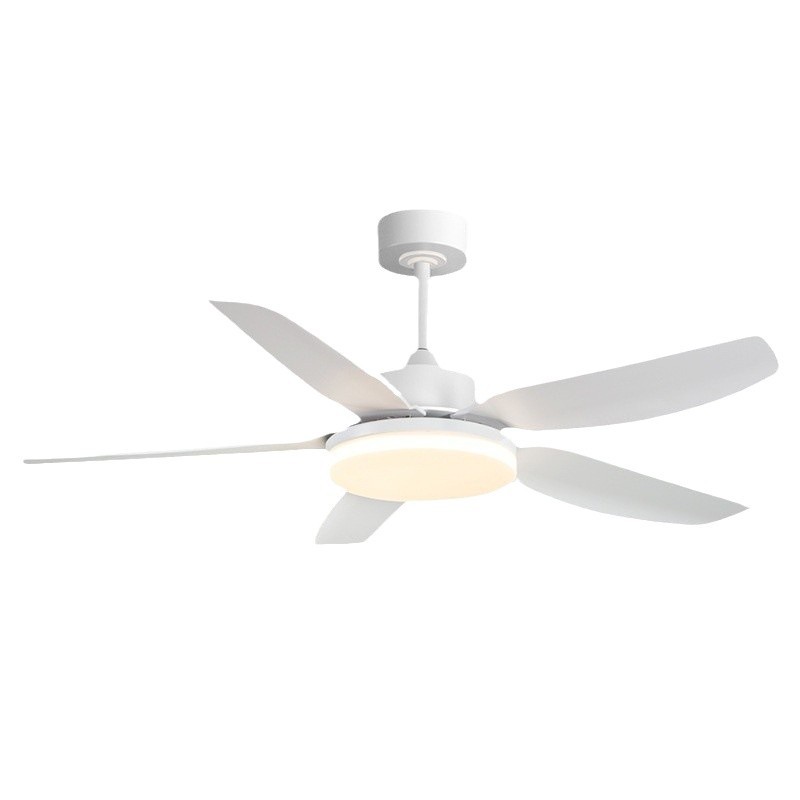 Comedor de lámpara de ventilador de techo de hoja recta 2025 nuevo estilo simple de viento de crema sala de estar gran lámpara de ventilador de viento Guangdong Zhongshan lámparas