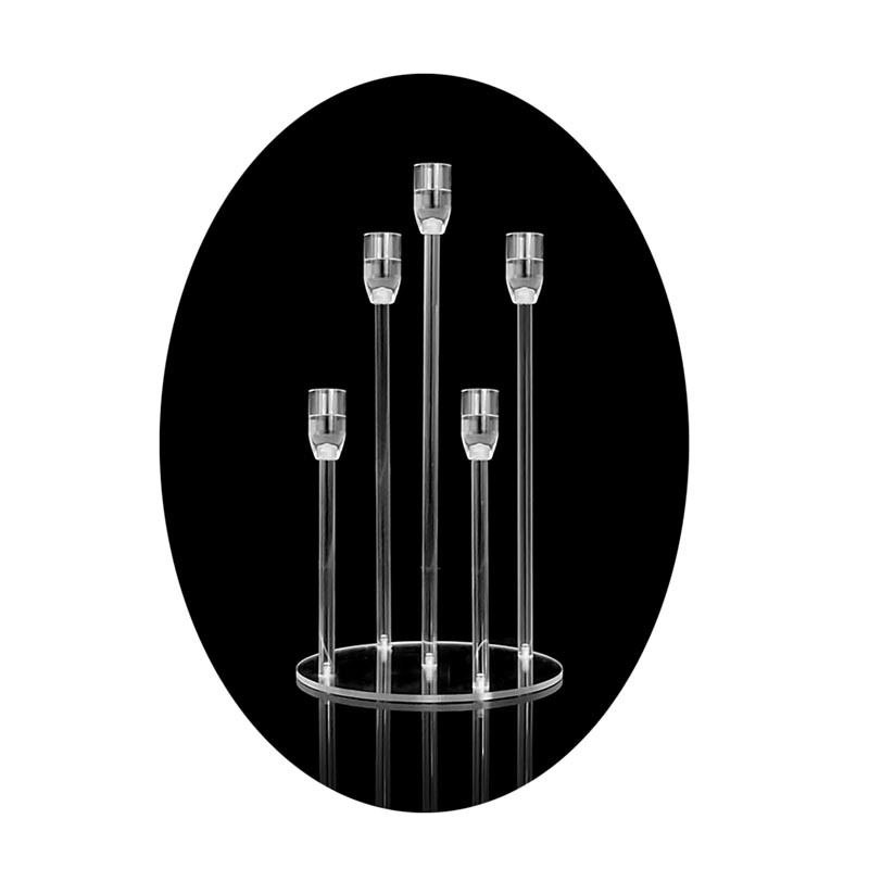 Transfronterizo especial para nuevo acrílico transparente vela electrónica candelabro fiesta de cumpleaños restaurante occidental Decoración de mesa adornos