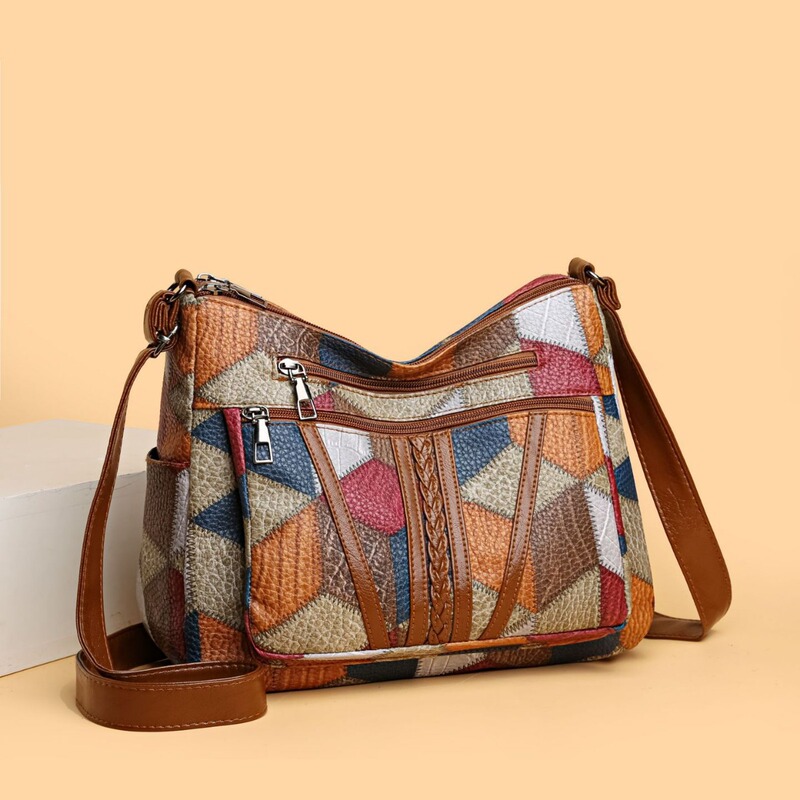 2024 New Women's Middle-aged Mother Bag Large Capacity Stitching Work Commuter Multi-Pocket Crossbody Bag Shoulder Bag 2024 New Women's Middle-aged Mother Bag Large Capacity Stitching Work Commuter Multi-Pocket Crossbody Bag Shoulder Bag