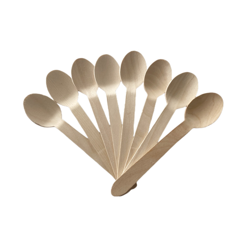 Biodegradable compostable disposable wooden knife, fork, spoon salad fork Western Birch tableware tissue suit Biodegradable compostable disposable wooden knife, fork, spoon salad fork Western Birch tableware tissue suit