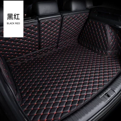 Trunk Mat Car Trunk Mat - full-coverage-hangzhou-embroidery-black-red-lexus-es-imported