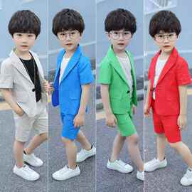 2025新款.儿童西装套装夏款两件套男童表演服礼服节目主持演出服