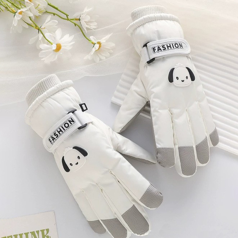 Skiing and cycling upgraded model - pearl white 1 pair [windproof, warm and temperature locking]