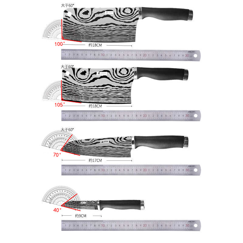 Cuchillo de cocinero de acero inoxidable damas láser cortador láser de corte de hueso doméstico cuchillo de cocina cuchillo de cocina cuchillo de corte