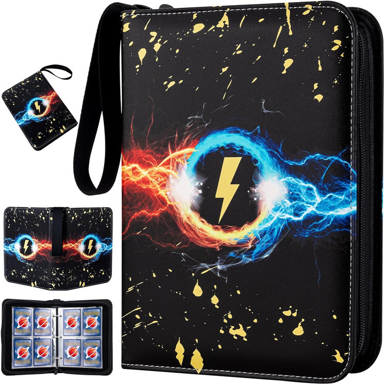 Amazon popular libro de tarjetas de bebé mágico 4 rejilla 9 rejilla libro de colección de tarjetas de cremallera PU de hojas sueltas Bao Ke Meng libro de tarjetas