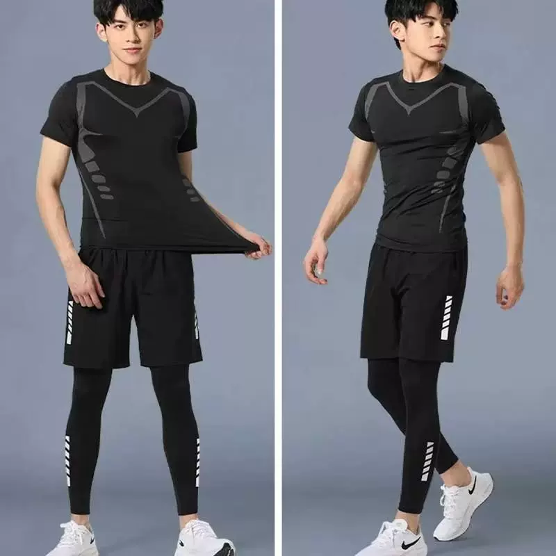 定制跑步长裤紧身裤男款篮球压缩训练装休闲裤子弹力健身运动套装