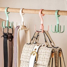 T四爪挂钩多功能可旋转挂围巾包包收纳架免打孔塑料加厚衣帽钩批