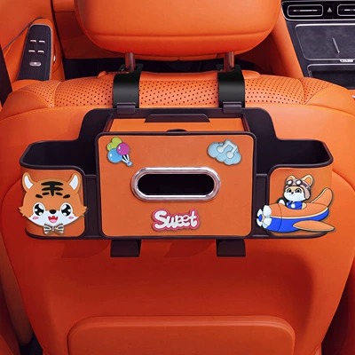 Car tissue box/set | box - pilot-seat-four-in-one-storage-box-4th-generation-orange