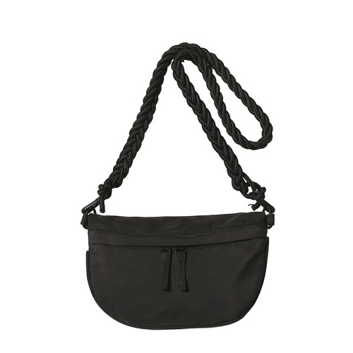 Canvas bag women's daily use single-shoulder bag fashionable mobile phone cross-body small bag Korean style solid color shopping bag trendy