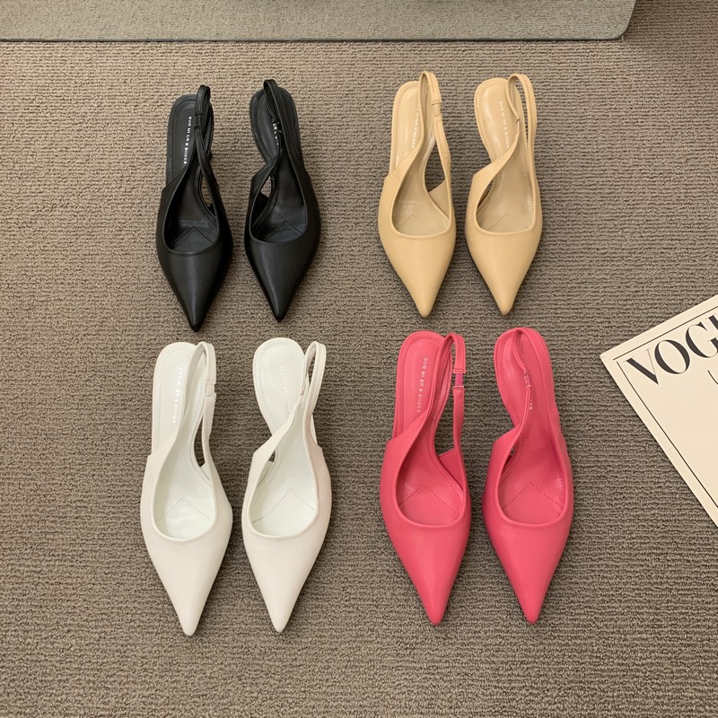 Design Sense Niche Women S Spring New Pointed After Empty Bao Head Sandals Femininity High Heel Shoes_vogvips.com