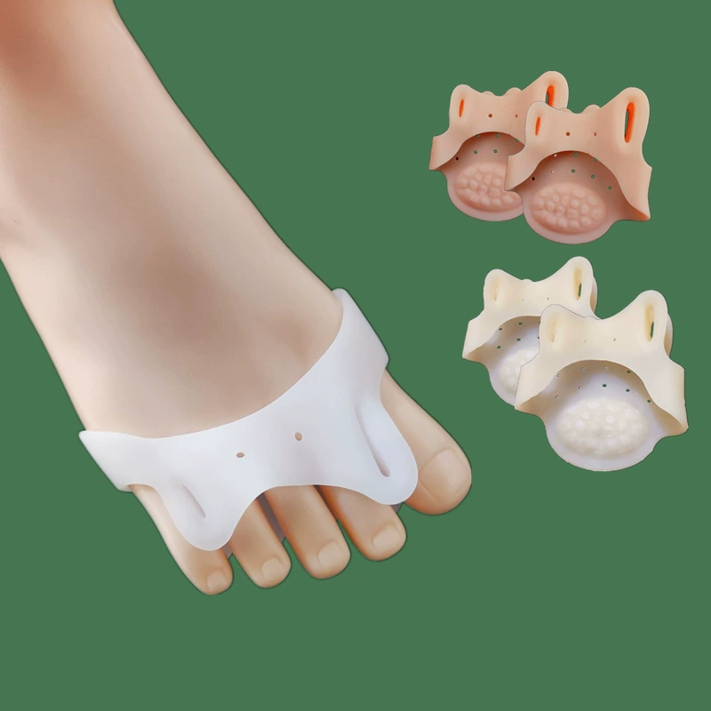 Двойной разделитель для пальцев ног, утолщенный в области стопы, дышащий, амортизирующий, массажный, защитный чехол для свода стопы и передней части стопы, увеличивающий размер на половину размера