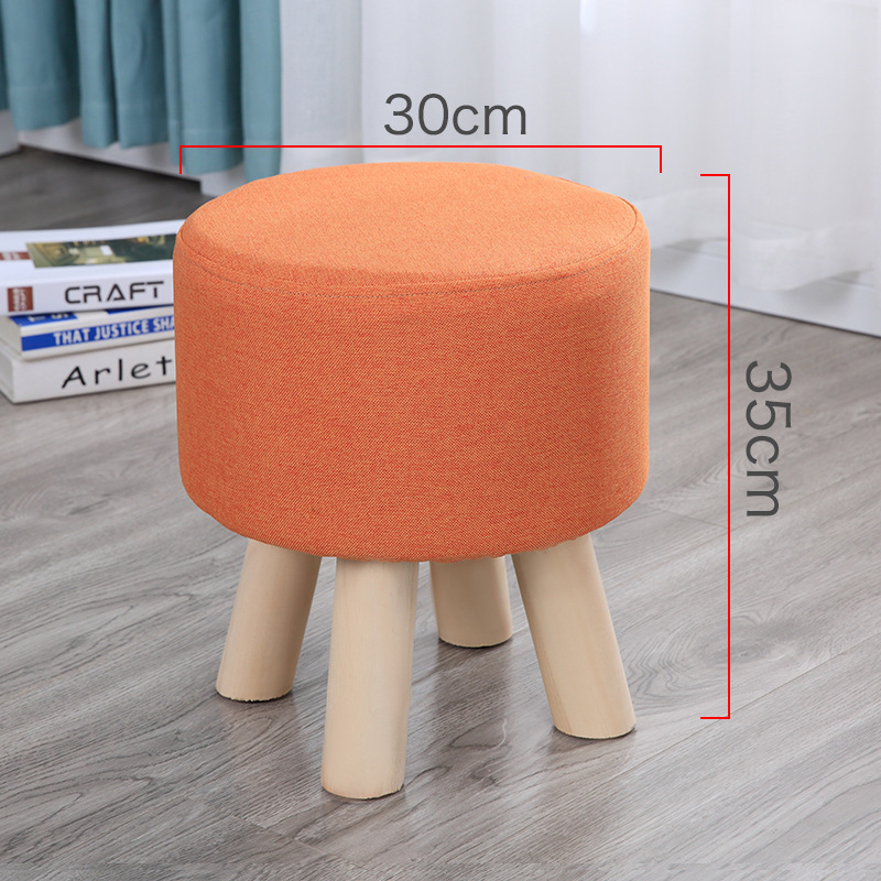 Taburete pequeño Internet celebridad hogar tela taburete bajo sala de estar creativa sofá taburete lindo taburete redondo zapatos Cambio de heces perezoso banco pequeño