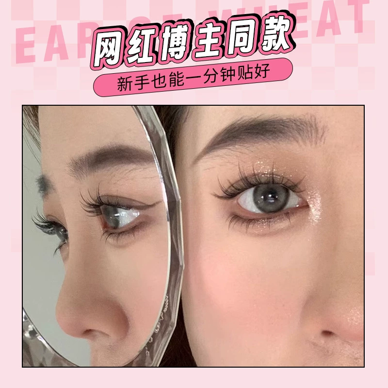 Capacious realistic false eyelashes for eyelashes, transparent comics, set
