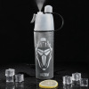 Frosted silver 600mll enlarged spray + cup brush food grade pc material