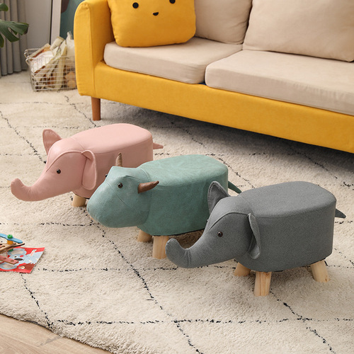 Small stool for household Internet celebrity children's cute cartoon animal stool small elephant changing shoes pet bench