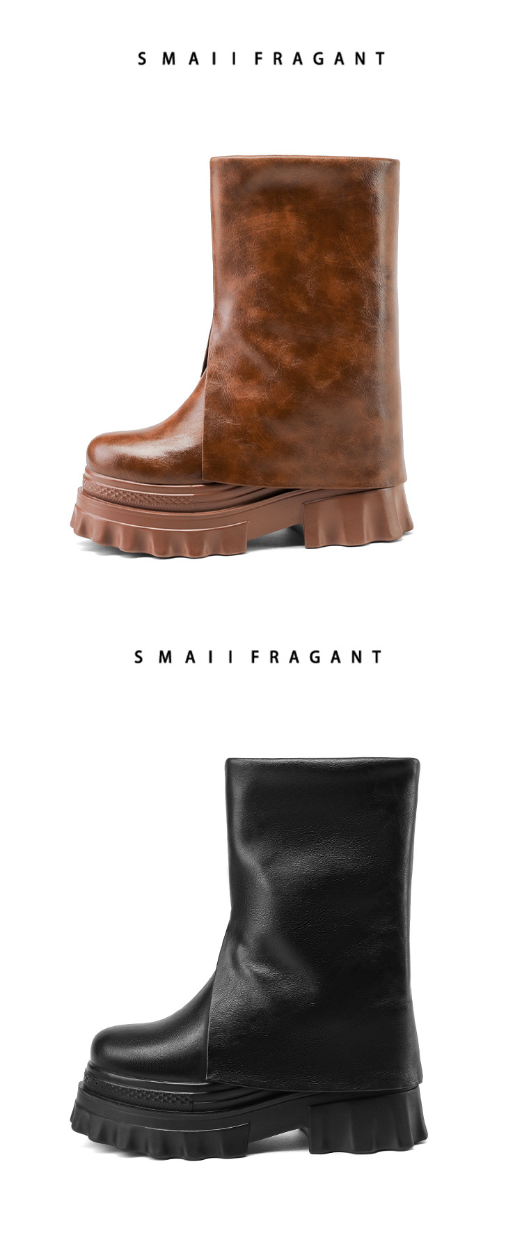 Boot nữ cổ cao ôm bắp chân đế xuồng cao 10 cm lót nhung ấm — Lót nhung đen chi tiết 6