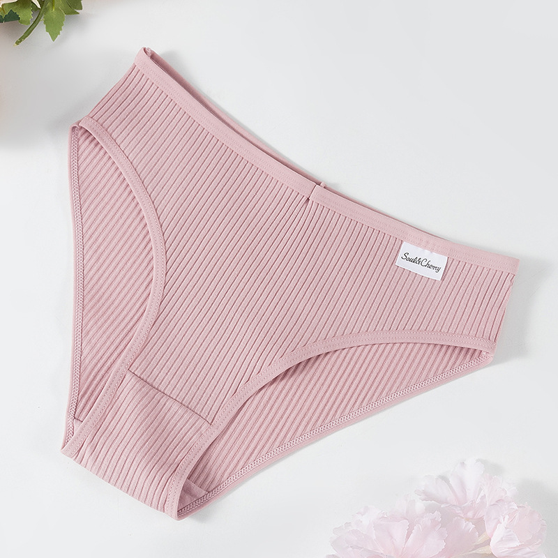 Nuevo algodón damas roscado colorido cintura baja transpirable doble ropas de chicas fabricantes de venta directa