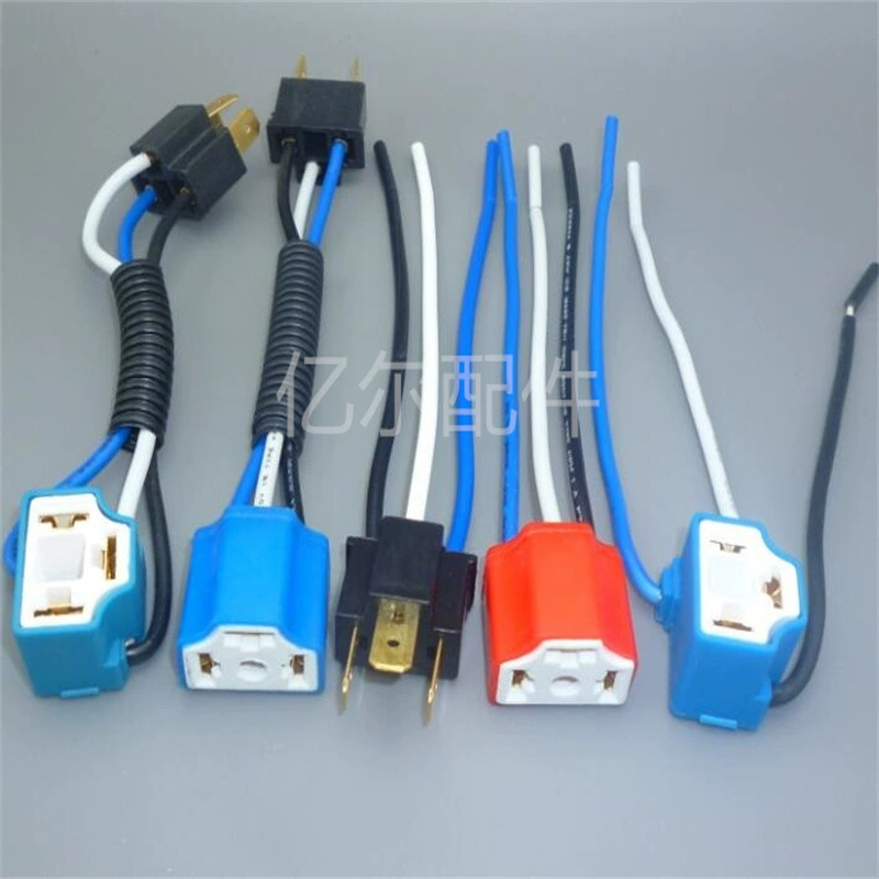 Розетка для автомобильной фары H4 лампа из чистой меди, трехштекерный разъем, держатель лампы, устойчивая к высоким температурам, керамическая розетка для автомобильной лампы