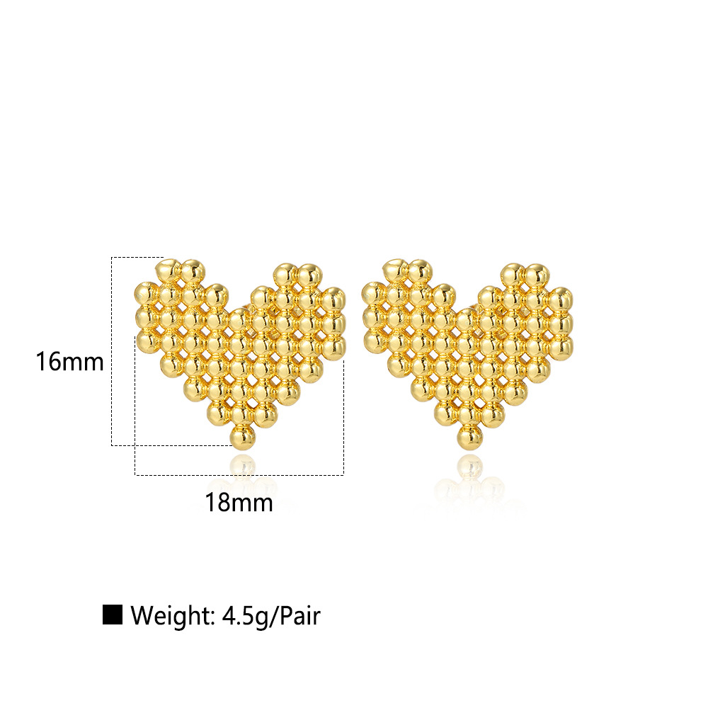 8g Weight Copper Ear Needle Material Ear Studs Classification 1 Pair Quantity Casual, Daily Occasion Copper Material Bear, Heart Shape, Wings Pattern All Seasons Season Women's Gender Plating Design Modern Style, Classic Style Style 1 Pair Modern Style Classic Style Bear Heart Shape Wings Plating Copper Ear Studs 1