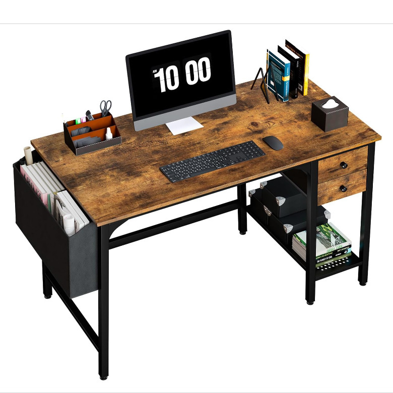 Cross-Border Customized Retro Computer Desk with Drawers, Simple Study Desk, Multi-Functional Gaming Desk Workbench