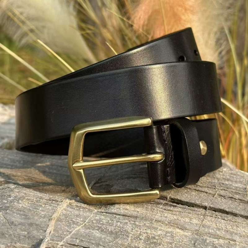 Чистая медная игла пряжка первый слой кожаный ремень мужской новый бизнес ретро пояс джинсы повседневные дикие брюки