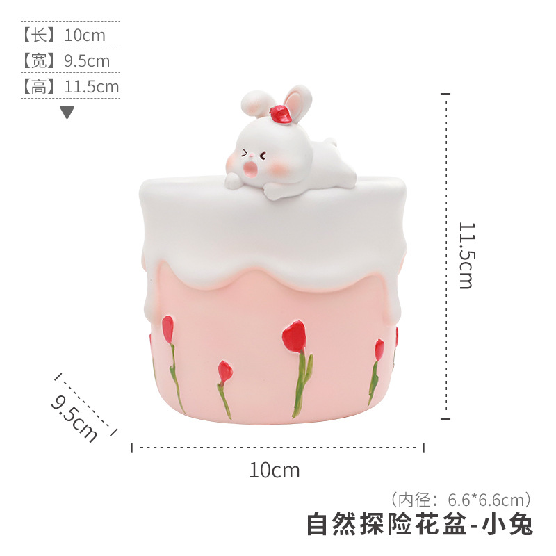 Chậu cây mọng nước hình kem phô mai resin, chậu mini trang trí ban công sân vườn (RG-33)