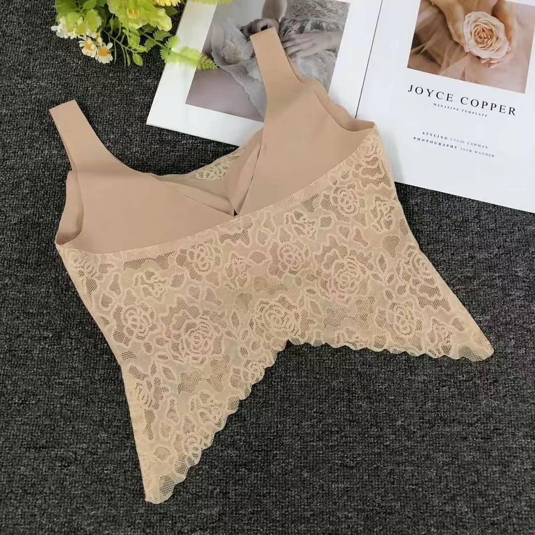 Nuevo chaleco de encaje para chicas chaleco de copa fija sin anillo de acero bra de yoga ropa interior deportiva mujer al por mayor