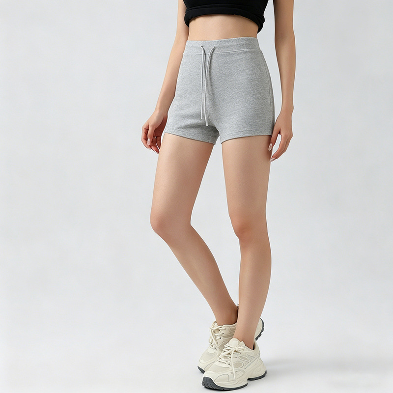 Popular Gray Cycling Shorts, Women's Summer Casual American-Style Tight-Fitting Hot Pants, Fitness Yoga Shorts Popular Gray Cycling Shorts, Women's Summer Casual American-Style Tight-Fitting Hot Pants, Fitness Yoga Shorts