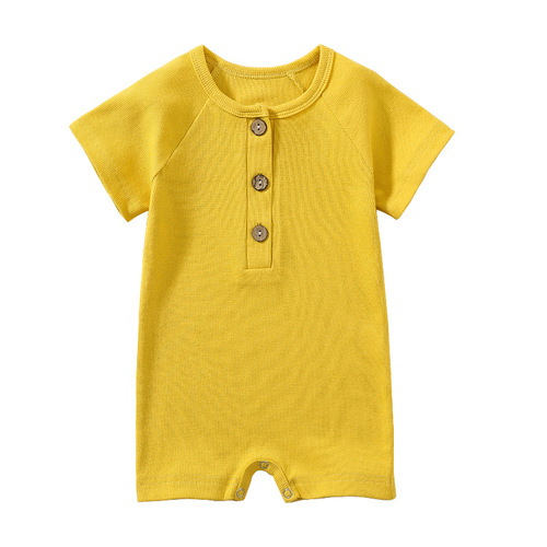 Baby clothes summer short-sleeved jumpsuit cotton thin newborn ins wind climbing clothes men and women baby clothes
