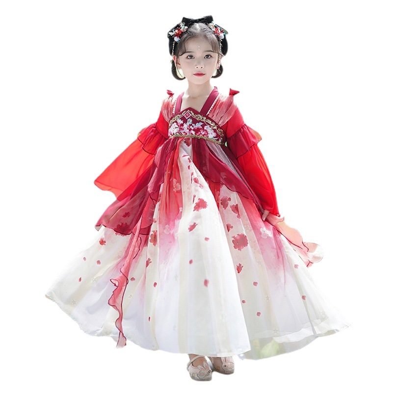 Girls' Hanfu Mid-Autumn Clothes 2025 New Chinese Style Ru Skirt Fairy Elegant Ancient Clothes Children's Spring and Autumn dress