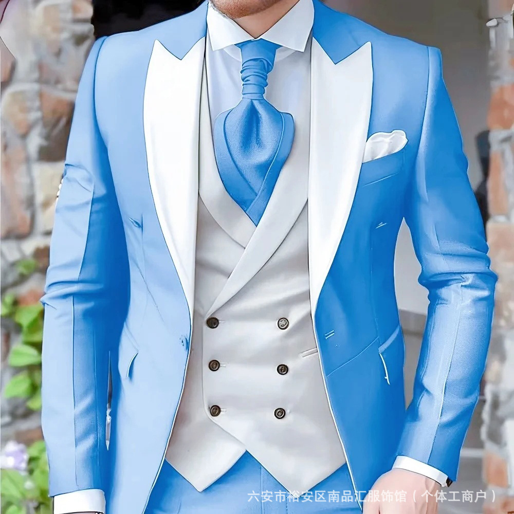 하늘색 정장 + 조끼 + 바지