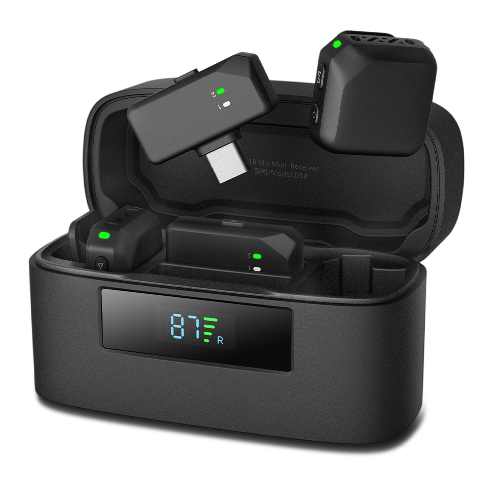 DJI同款无线领夹麦克风跨境小方块双接收私模ai降噪远距离信号强