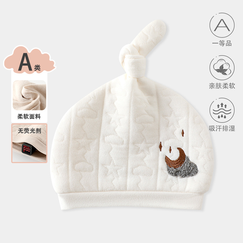 Sombrero de embarazo recién nacido, otoño y invierno, calentamiento y grosor, sombrero de protección de la cabeza para bebés, sombrero de puerta para salir a prueba de viento, sombrero de algodón para bebés image 6