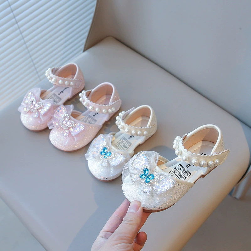 Новая модель хрустальная обувь для принцессы обувь для девочек детская детская обувь кожаная обувь 2025 новая весна и осень удобная мягкая подошва