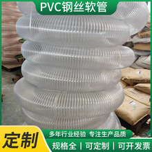 批發吸塵軟管通風集塵木工吸屑管工業粉料輸送透明PVC鋼絲軟管