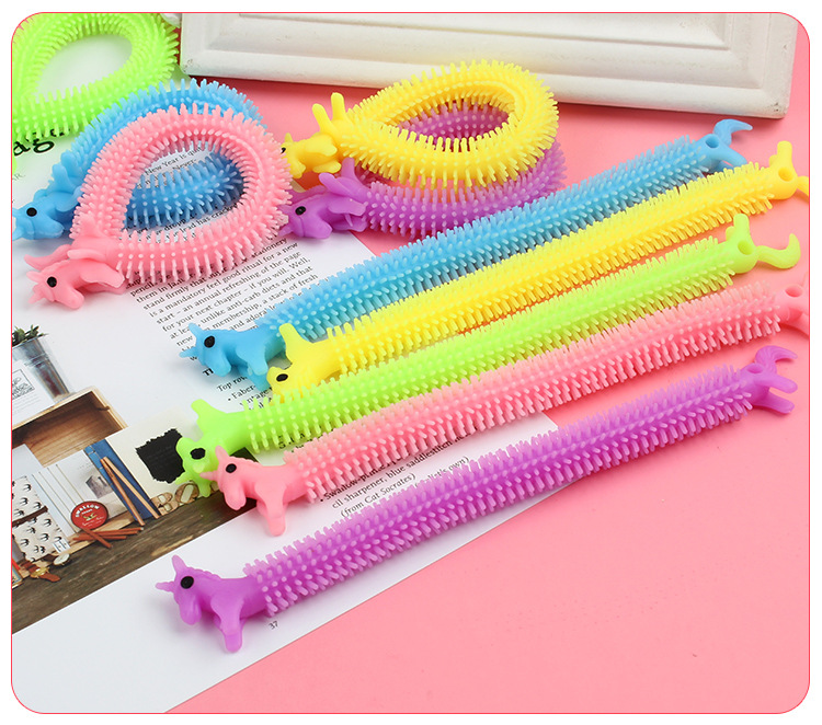 Factory Direct Supply Whole Body Pressure Reduction Toy Caterpillar Creative Stall Supply Elastic Lala Unicorn Horse Wholesale display picture 1