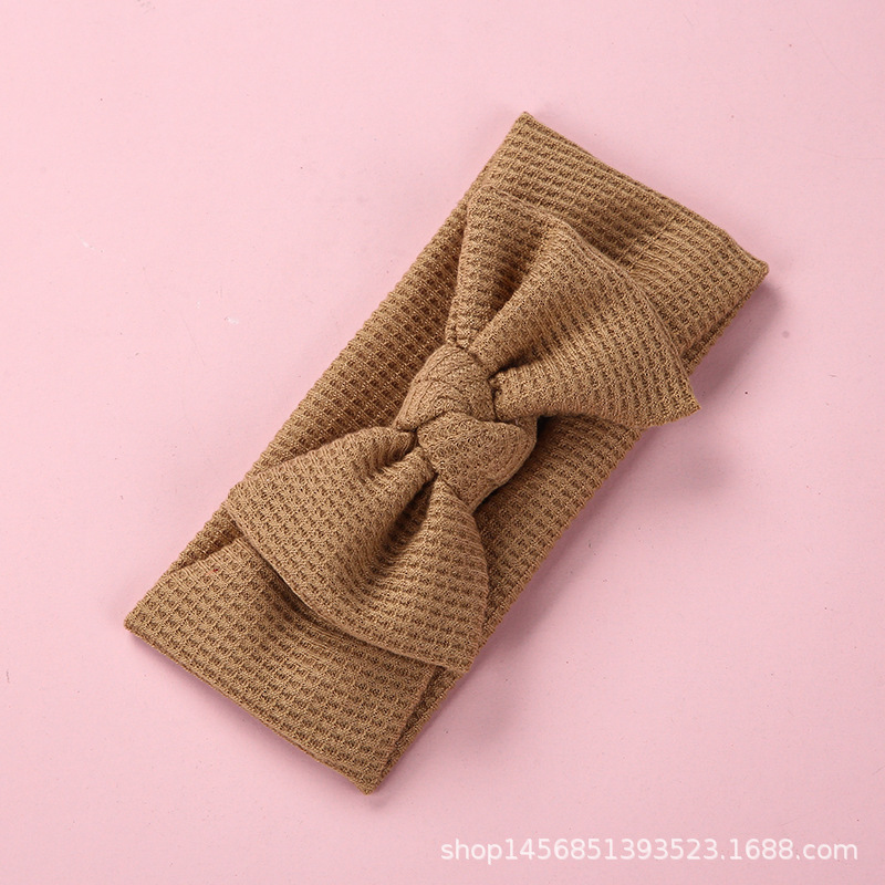 Tocado para bebé, diadema tipo waffle de lana, arco de punto, banda de pelo para niños, venta al por mayor para comercio exterior.