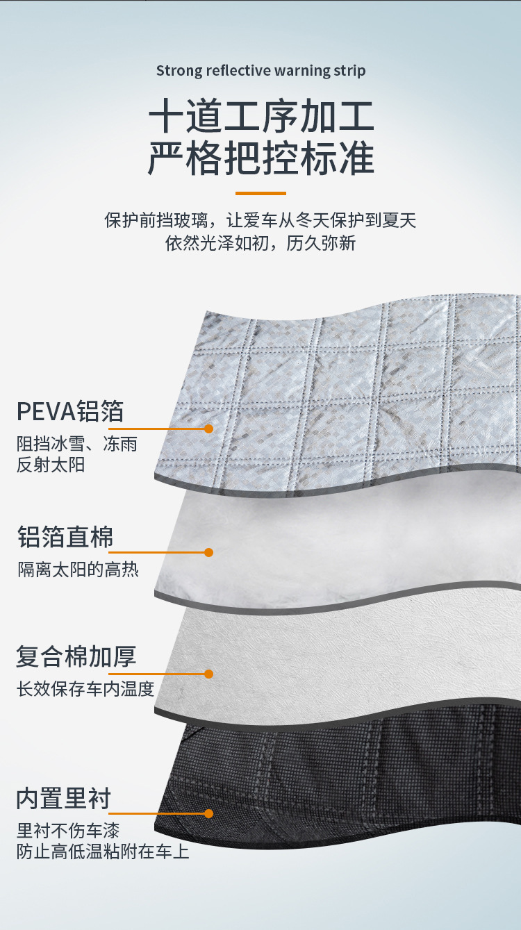 Car Snow and Frost Protection, Windproof Sunshade, Widened and Thickened Car Cover, Front Windshield Cover, Snow Shield, Car Accessories