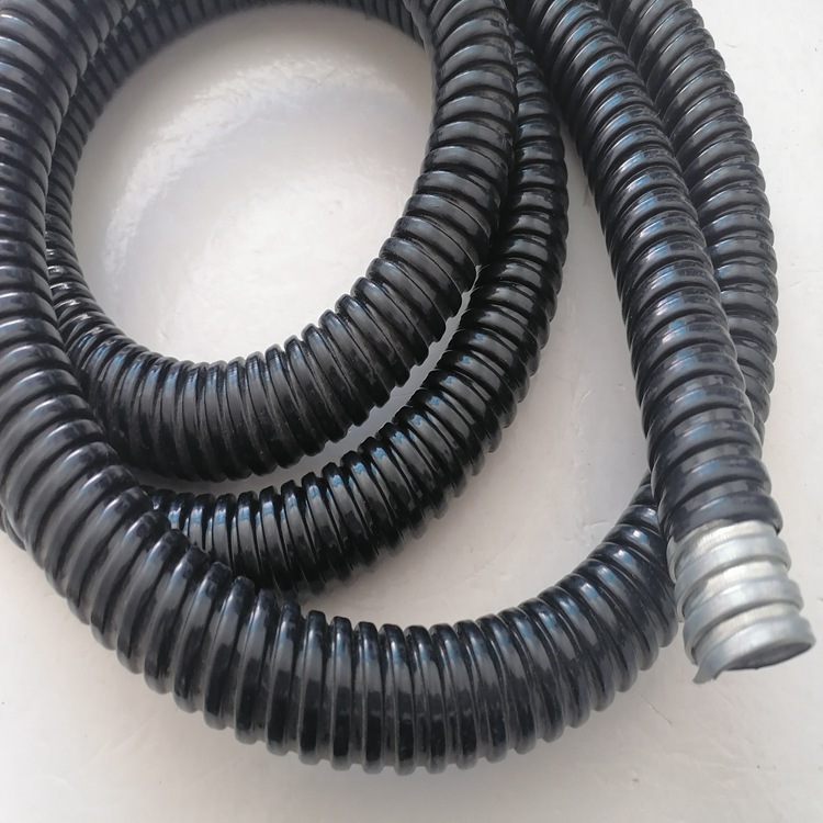 宝鸡PVC包塑金属软管供应 Φ25黑色镀锌包塑软管现货