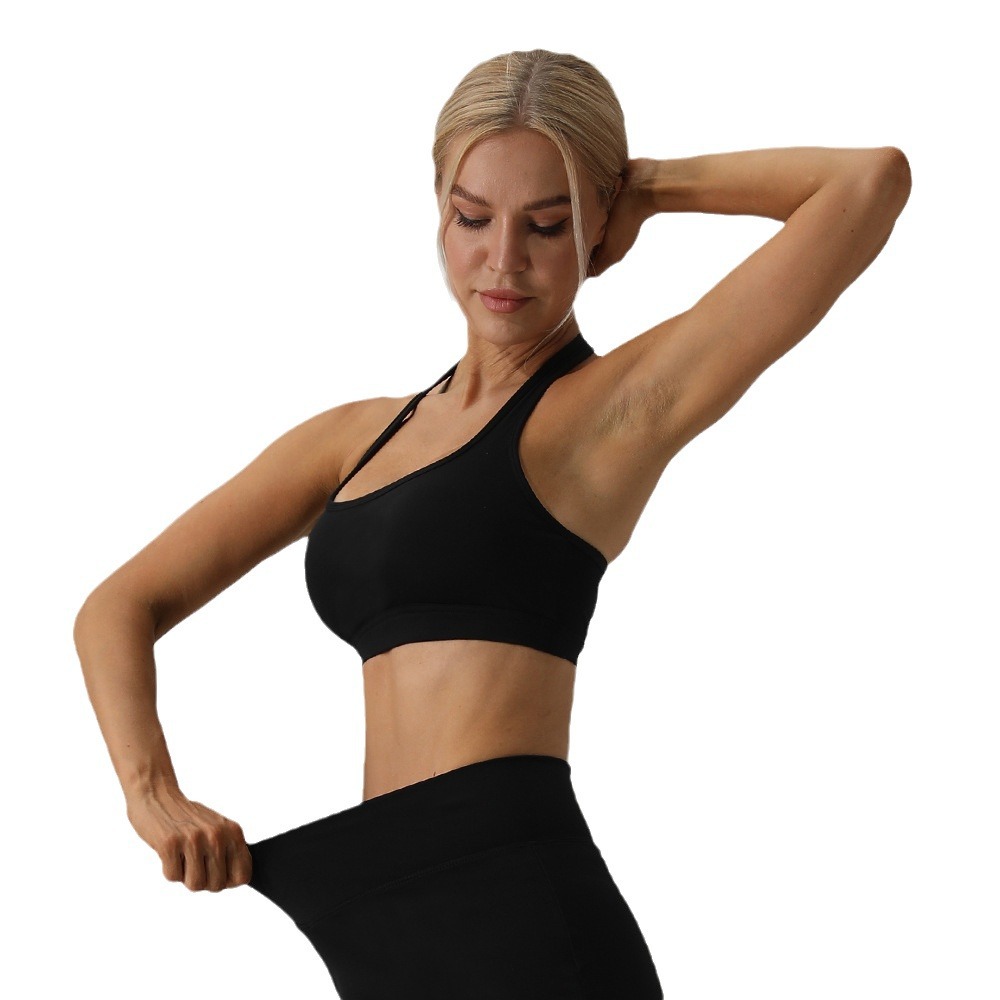 Sujetador deportivo ajustable con cierre trasero para mujer, estilo racerback con sensación de segunda piel para yoga, ropa interior deportiva a prueba de golpes con espalda hermosa, racerback con espalda hermosa.