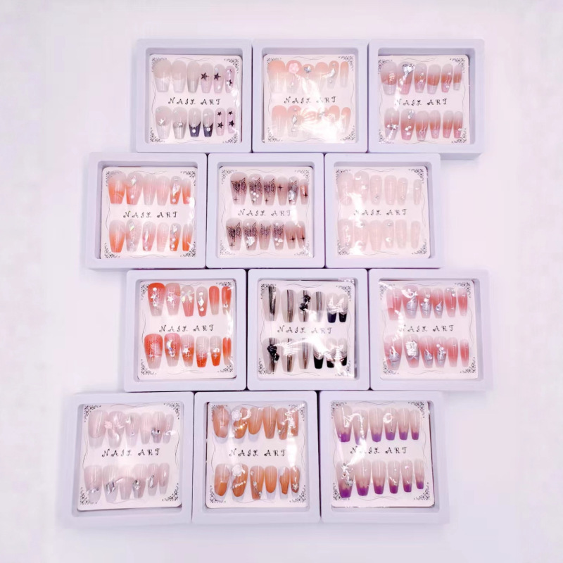 Adult Long Nails Foreign Trade Cross-Border Nail Art Wholesale (Optional Styles) Nail Art Wearable Nails Stationery Store Convenience Store