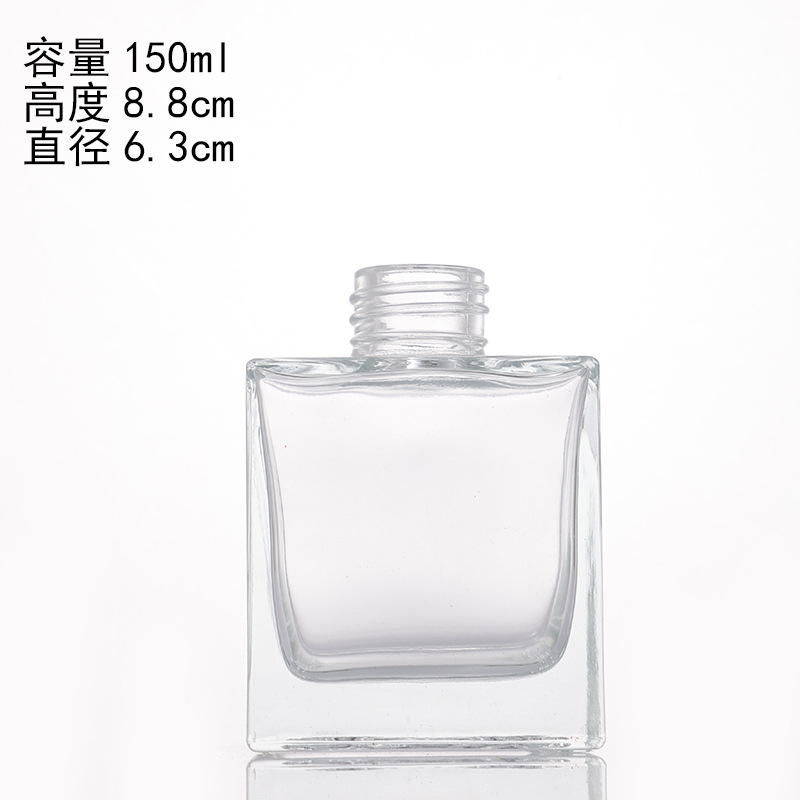 Botella de fragancia cuadrada vertical botella de perfume decoración para el hogar decoración botella de fragancia de vidrio botella de fragancia